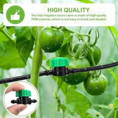 Innconee 50 Pcs 1/4 Inch Barbed Shut off Valve Drip Irrigation Tubing Green