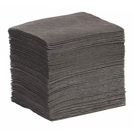 Spilltech Gpf1014h Sorbent Pad, 18 Gal, 10 In X 14 In, Universal, Gray, 100 Pk