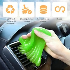 Cleaning Gel, Reusable Vehicle Air Vent Crevice Detailing Putty, Color: Green