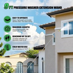 Gutter Cleaning Tools From the Ground, 10 Pack 9 FT 9FT(108IN)-10PCS, Silvery