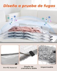 15 Pack Vacuum seal Bags for Clothing Travel with 299.9 liters, grey