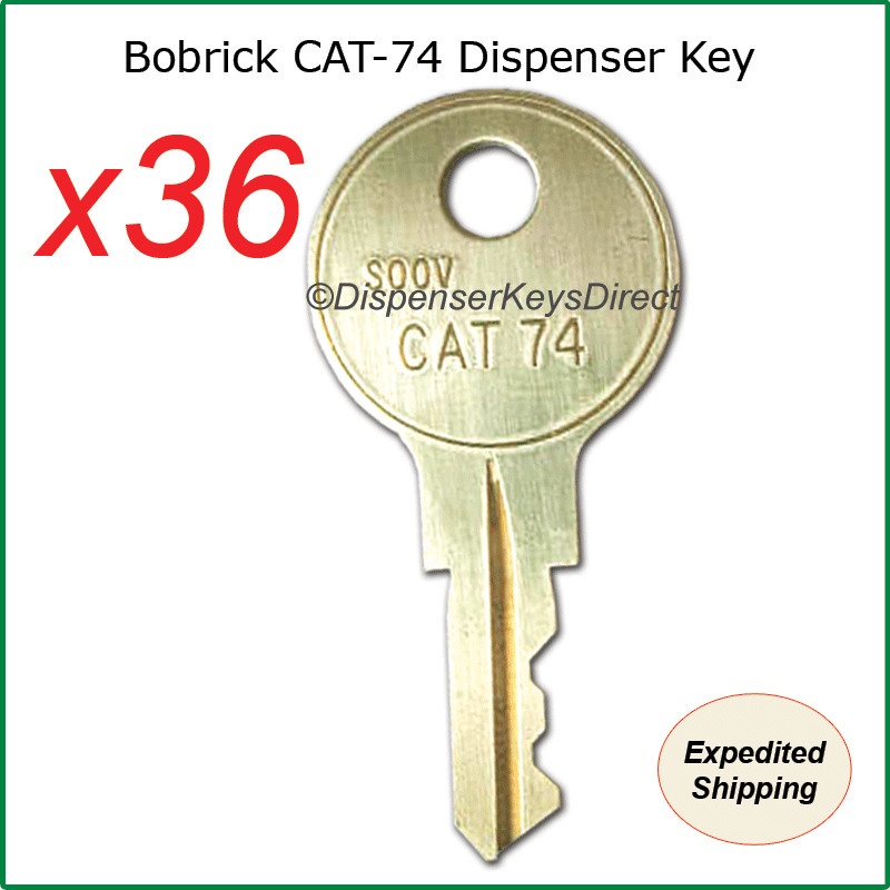 Bobrick #CAT-74 Key – Paper Towel Toilet Tissue Liquid Soap Dispenser – 36 Keys
