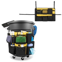 32-55 Gallon Trash Can Caddy Bag, Garbage Bin Apron Caddy with Multiple Pocke…