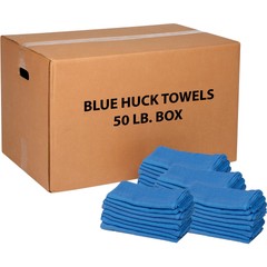 Global Industrial 50 Lb. Box 100% Cotton Huck Towels Blue