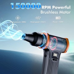 150000RPM Electric Air Duster: Continuously Variable Speed ​​Powerfu