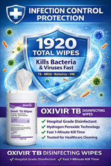 Diversey Oxivir TB Disinfectant Wipes 160/Can 12/Case Hospital Grade 4599516