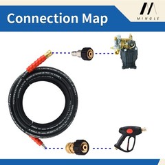 M MINGLE Pressure Washer Hose Adapter Set, M22 to 3/8 Quick Connect, Black
