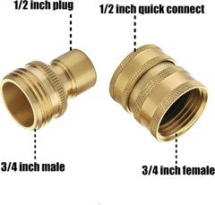 M MINGLE Garden Hose Quick Connect Fitting, Brass