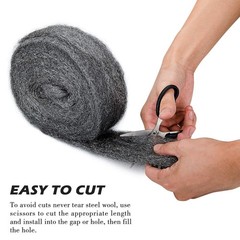 30Ft10oz Steel Wool Roll, Coarse Wire Fabric for Pest Control, Hardware Gap