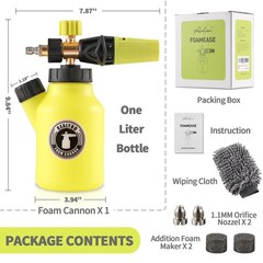 Realyou Foam Cannon for Pressure Washer up to 4500 PSI, Premium Gray
