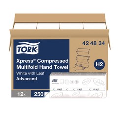 Tork 424834 8.3 in. x 9.25 in. 1-Ply Xpress Hand Towels – White (12 PK/CT) New
