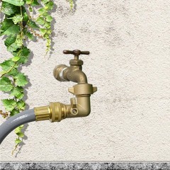 HQMPC 90 Degree Garden Hose Elbow with Shut Off Valve – 3/4″ 3/4 inches, Gold