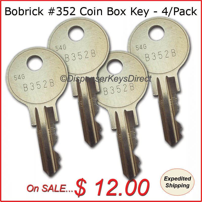 Bobrick #352 Coin Box Dispenser Key – (4/pk.)