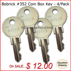 Bobrick #352 Coin Box Dispenser Key – (4/pk.)