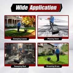 2 Stroke Gas Power Brush Broom Sweeper Artificial Grass Driveway Sweeper 52CC
