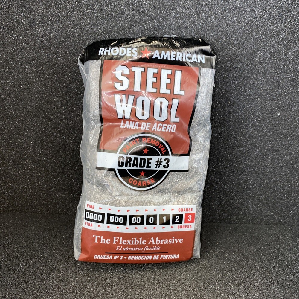 Homax Rhodes American Paint Removal Steel Wool, Coarse Grade #3, 12 Pads