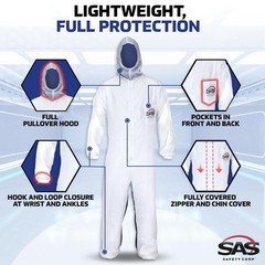 SAS Safety Corp Moonsuit Nylon and Cotton Coverall | Machine Washable Full Pu…
