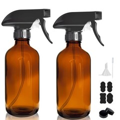 HAOERMEI 8OZ Amber Glass Spray Bottles – 2 Pack – Empty 8.5 Ounces,