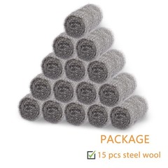 Alabrocon Bulk Steel Wool Roll Kit, 0000 15pcs, Gap Blocker, 0000…