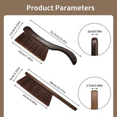 2 Pcs Wooden Hand Broom Brush, Dust Bench Brush Whisk Broom Soft Bristle Brus…