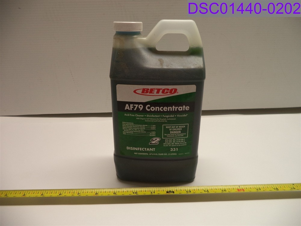 2 Liter Bottle Betco AF79 Concentrate Disinfectant Bathroom Cleaner P/N 331