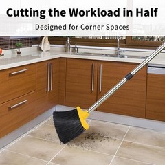 Broom with Dustpan Combo Set, Brooms and Dustpans Sets Yellow Black