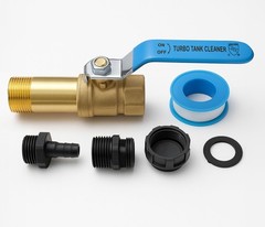 Full-Port Water Heater Drain 4.5 x 6.5 x 1.3 inches, Brass / Blue Handle