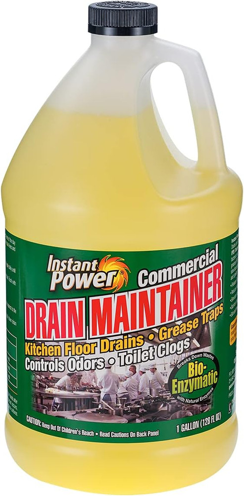 Instant Power Commercial Drain Maintainer – Liquid Enzyme Clog Remover, Cleans a
