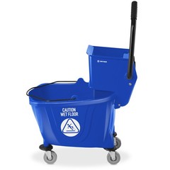 33 Quart Commercial Mop Bucket with Side Press Wringer, Blue