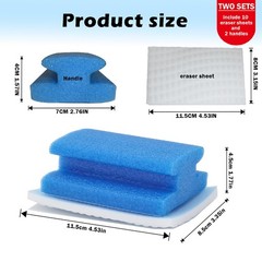 Magic Sponge with Handle | 2Reusable 3.93*2.95*1.57 inches, Blue&white