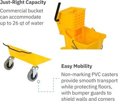 Carlisle Food Service Sparta Commercial Mop Bucket with Side Press Wringer, F…