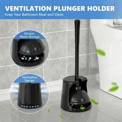 Toilet Plunger with Holder, Plungers for Style 1(For 5.3-in Drain), No