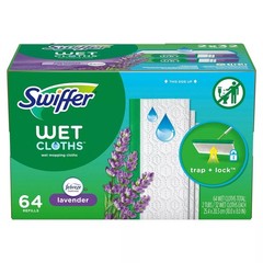 Swiffer Sweeper Wet Mop Cloth Refills, Lavender Scent, 64 Count, 990313135
