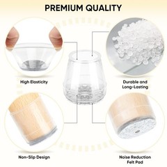 BALEINE Silicone Chair Leg Floor Protectors, Stool Round S, Clear-16pcs