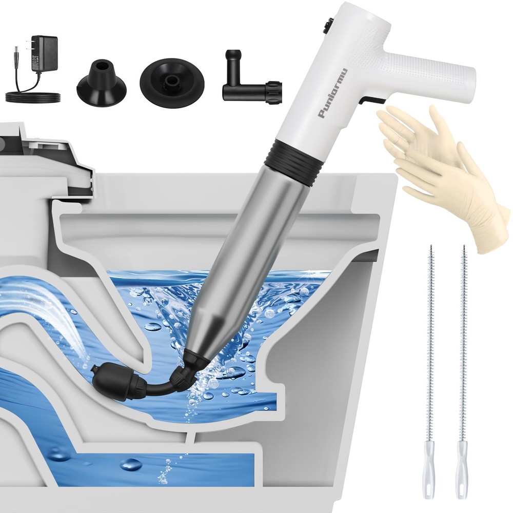 Puniarmu Electric Toilet Plunger,Unclog In One Shot,Remover For White