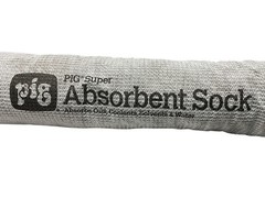 (BOX 24)Pig210 Absorbent Sock, 3 1/4 In X 42 In, Universal, Gray, Cellulose