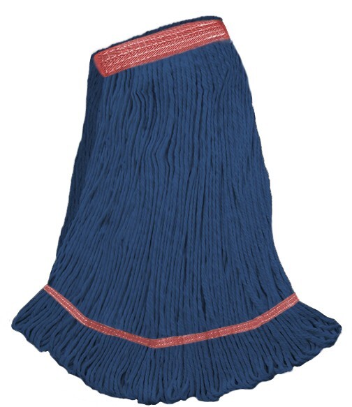Blue Premium Blended – Large Narrow Band Looped-End Wet Mop – Superior Pick-up