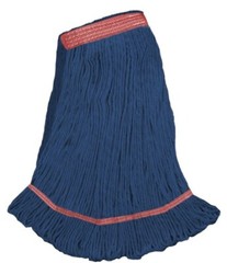 Blue Premium Blended – Large Narrow Band Looped-End Wet Mop – Superior Pick-up