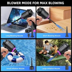 Cordless Vacuum Cleaner 22000PA Handheld 4-in-1 Rechargeable for Car Home Black