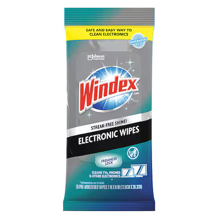 Windex 319248 Electronics Wipes, 12 Pack, 25 Wipes/ Pack