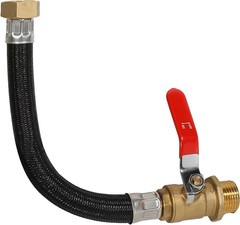 Garden Hose Extension Adapter Short Fitting with Valve,3/4″ GHT Solid Black