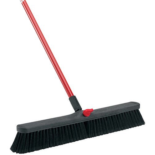 LIBMAN Push Broom with Resin Block – 24″ – Fine-Duty Bristles Lot of 4