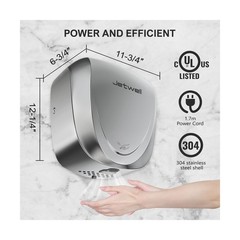 JETWELL 2Pack UL Approved Power Commercial Hand Dryer, HEPA Filter High Speed…