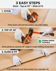 Saker Floor Gap Fixer Tool Kit with Mallet, 10PCS Washable Pads yellow/green