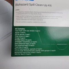 Ecolab Biohazard Response Spill Clean Up Kit & Wall Mount Cabinet -Needs Bracket
