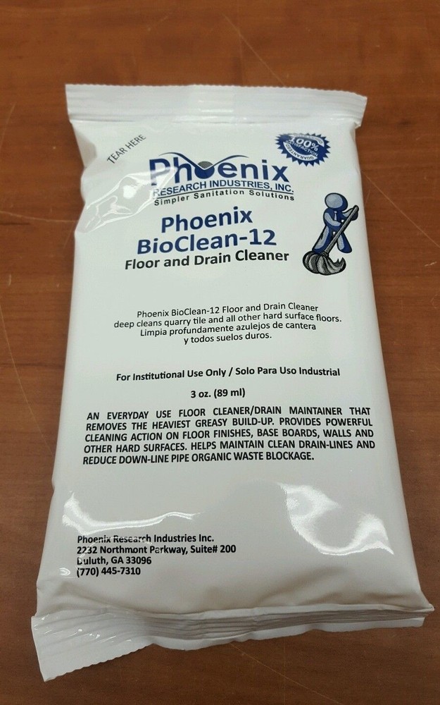 PHOENIX BIOCLEAN-12 FLOOR & DRAIN CLEANER 3 OZ PKGS-LOT OF 30