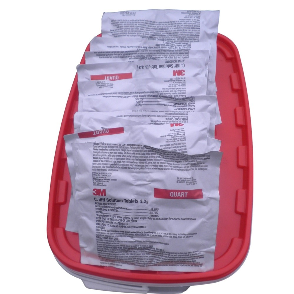 3M C. Diff Solution Tablets, Quart Size, 140 Dissolvable Tablets, EXP 11/2025
