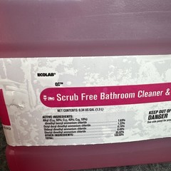 2 Lot Ecolab QC Scrub Free Bathroom Cleaner & Disinfectant 1.3 L 6101799 NEW