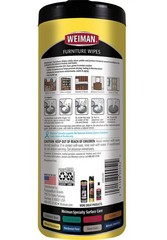 Weiman Wood Polish and Cleaning Wipes, For Furniture 20 Count (Pack of 3)