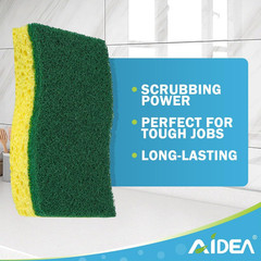 AIDEA Sponges Kitchen, 9Count, Dish Sponges, Heavy-Duty Sponge 9 Count, Green